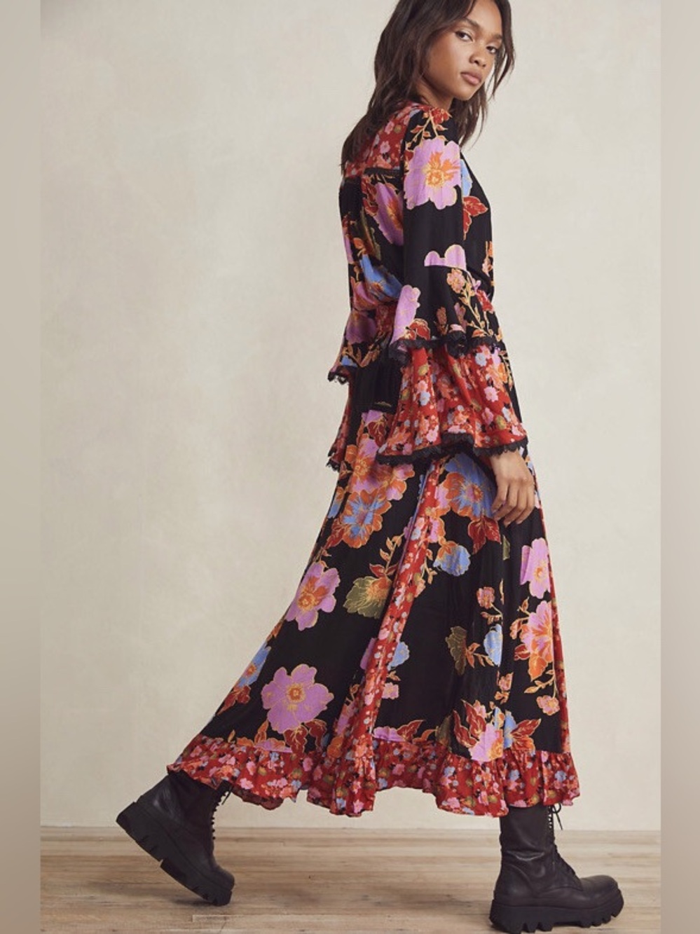Free People Penny Printed Maxi Bodysuit Dress - Picture 3 of 9